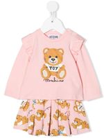 Moschino Kids bonnet-bavoir à imprimé Teddy Bear - Rose