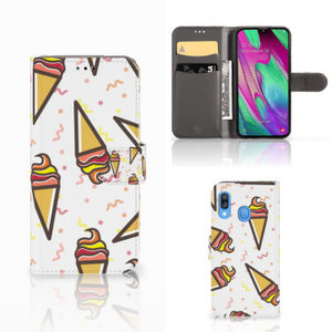 Samsung Galaxy A40 Book Cover Icecream