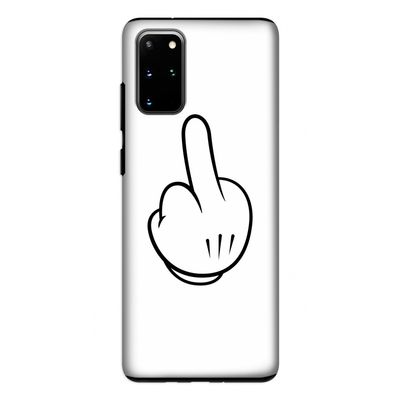 Middle finger white: Samsung Galaxy S20 Plus Tough Case