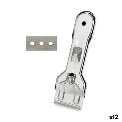 Keramische Koker Topschraper Kinvara Zilverkleurig Zilver Metaal 13,5 x 4,5 x 1 cm 4,5 x 13,5 x 1 cm (12 Stuks)