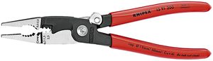 Knipex Elektro installatietang | zwart geatramenteerd | met kunststof bekleed | 200 mm | 1391200 - 1391200