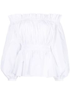 Alexander McQueen blouse en coton à épaules dénudées - Blanc