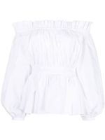 Alexander McQueen blouse en coton à épaules dénudées - Blanc - thumbnail