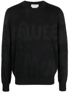 Alexander McQueen pull à logo imprimé - Noir