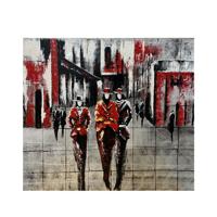 Canvas Schilderij Mondiart mensen rood zilver
