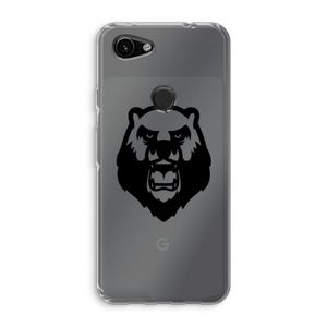Angry Bear (black): Google Pixel 3a Transparant Hoesje