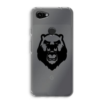 Angry Bear (black): Google Pixel 3a Transparant Hoesje