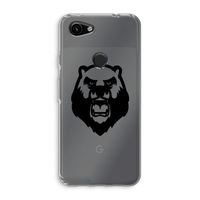 Angry Bear (black): Google Pixel 3a Transparant Hoesje