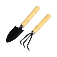 Tuingereedschap set - 2-delig - hout - hark en schep - handgereedschap Tuingereedschap set - 2-delig - hout - hark en schep - handgereedschap
