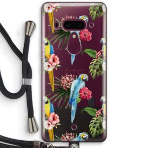 Kleurrijke papegaaien: HTC U12+ Transparant Hoesje met koord