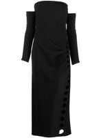 Cult Gaia robe mi-longue à épaules dénudées - Noir