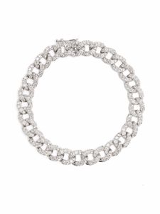 LEO PIZZO bracelet Groumette en or blanc 18ct orné de diamants - Argent