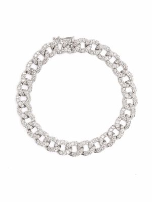 LEO PIZZO bracelet Groumette en or blanc 18ct serti de diamants - Argent