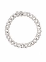 LEO PIZZO bracelet Groumette en or blanc 18ct orné de diamants - Argent