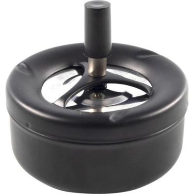 Asbak Druk Mat Zwart Rond 11 Cm