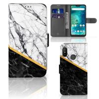 Xiaomi Mi A2 Lite | Bookcase | Marmer Wit Zwart - Origineel Cadeau Man