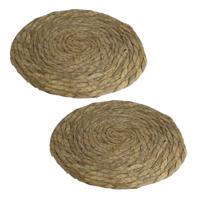 Gerimport Pannenonderzetter - 2x - hittebestendig - zeegras - rond - 22 cm