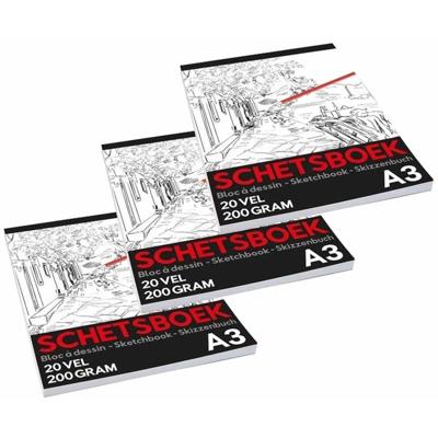 Schetsboek A3 formaat - 3x - tekenboek - 20 paginas - schetsboeken - tekenboeken Schetsboek A3 formaat - 3x - tekenboek - 20 paginas - schetsboeken - tekenboeken