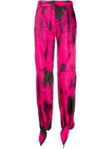 Off-White pantalon droit à taille haute - Rose