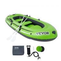 VEVOR opblaasbare vissersboot voor 5 personen, robuuste draagbare PVC-bootvlotkajak, 45,6" aluminium roeispaan, robuuste pomp, hengelhouder en 2 stoelen, capaciteit 499 kg