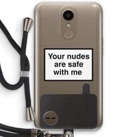 Safe with me: LG K10 (2017) Transparant Hoesje met koord