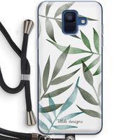 Tropical watercolor leaves: Samsung Galaxy A6 (2018) Transparant Hoesje met koord