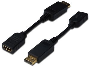 Digitus DisplayPort - HDMI DisplayPort HDMI Zwart kabeladapter/verloopstukje