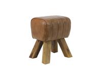 Light & Living Kruk 'Ramy' Leder, kleur Bruin Light & Living Kruk 'Ramy' Leder, kleur Bruin