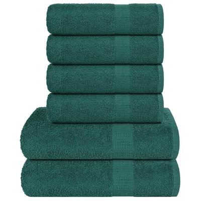 VidaXL 6-delige handdoekenset 360 g/m² 100% katoen groen