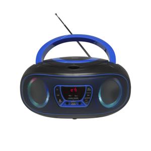 Denver Draagbare Boombox - Bluetooth - FM Radio met LED verlichting - CD Speler - AUX aansluiting - TCL212BT – Blauw