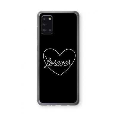 Forever heart black: Samsung Galaxy A31 Transparant Hoesje