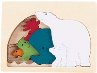 Hape vormenpuzzel Polar junior hout 5 stukjes - thumbnail