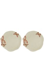 Bordallo Pinheiro lot de deux assiettes Cloudy Butterflies - Tons neutres