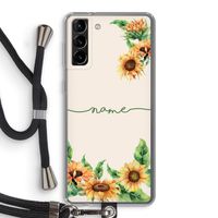 Zonnebloemen: Samsung Galaxy S21 Plus Transparant Hoesje met koord