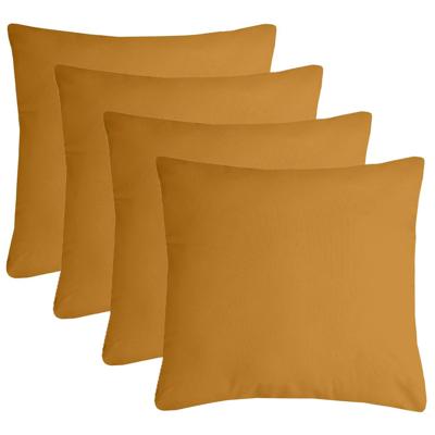 Stof Textile sierkussen Nelson - 4x - okergeel - 40 x 40 cm - bank kussens - polyester