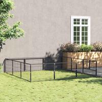 Hondenkennel 9 m² staal zwart