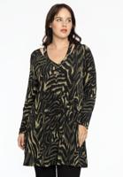 Yoek Tuniek wide bottom met cut-out KAMEO | Groen | Maat 46/48