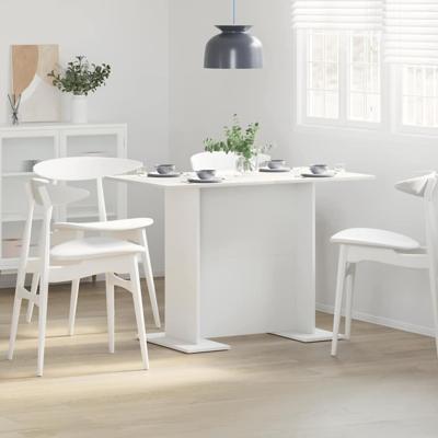 Eettafel 110x60x75 cm bewerkt hout wit