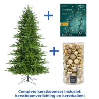 Kerstboom Macallan d150h260cm groen met ballen en verlichting