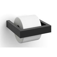 Zack Linea toiletrolhouder zwart RVS 40576 - thumbnail