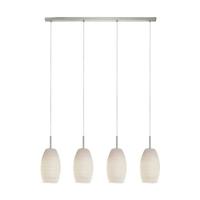 EGLO Batista 3 Hanglamp - E27 - 102 cm - Nikkel-Mat|Wit