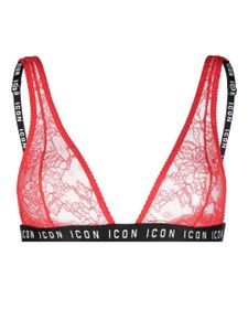 DSQUARED2 soutien-gorge en dentelle à logo Icon - Rouge