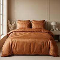 Dekbedovertrek Katoen-Satijn - Satijnstreep - Lits-Jumeaux XL (260x200 Cm) - Grijs Katoen-satijn Katoen - Strepen & Hotel Luxe - Presence - Dekbed-Discounter.nl