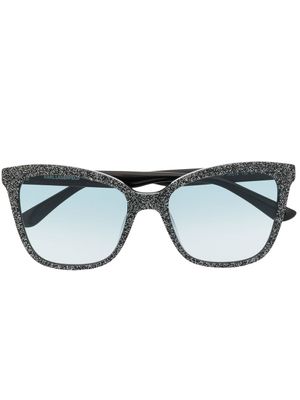Karl Lagerfeld lunettes de soleil à monture papillon pailletée - Noir