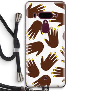 Hands dark: HTC U12+ Transparant Hoesje met koord