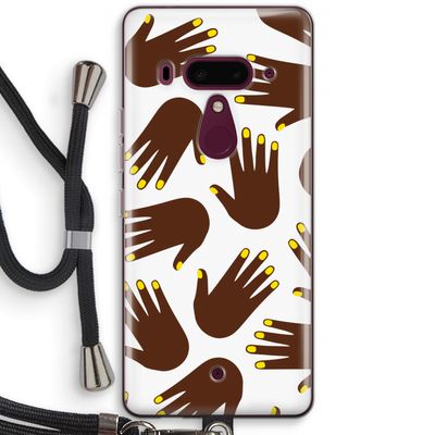 Hands dark: HTC U12+ Transparant Hoesje met koord