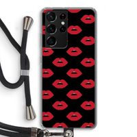 Lips: Samsung Galaxy S21 Ultra Transparant Hoesje met koord