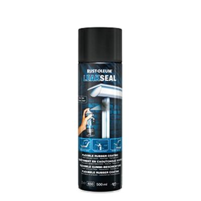 Rust-Oleum rubber spray spuitbus - Leakseal - zwart - zijdeglans - 0,5l - spuitbus