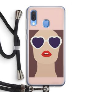 Red lips: Samsung Galaxy A40 Transparant Hoesje met koord