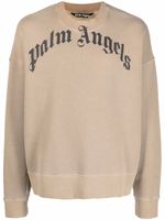 Palm Angels sweat à logo incurvé - Tons neutres - thumbnail